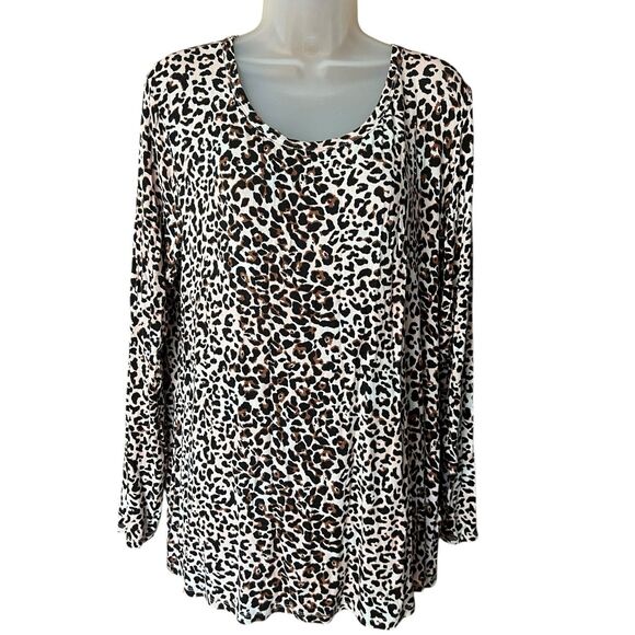 Maurice's 24/7 Leopard Long Sleeve Tee Shirt Sz XXL Animal Print - Picture 4 of 12